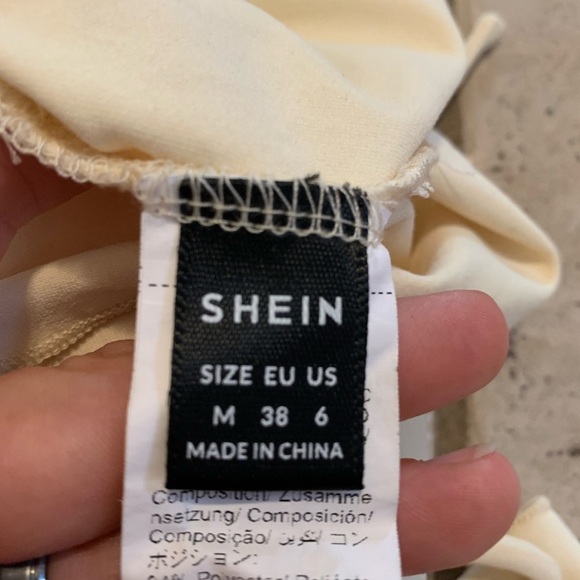 💛 SHEIN Yellow Tie-Shoulder Crop Top, Size M - Picture 4 of 8